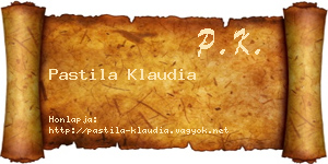 Pastila Klaudia névjegykártya